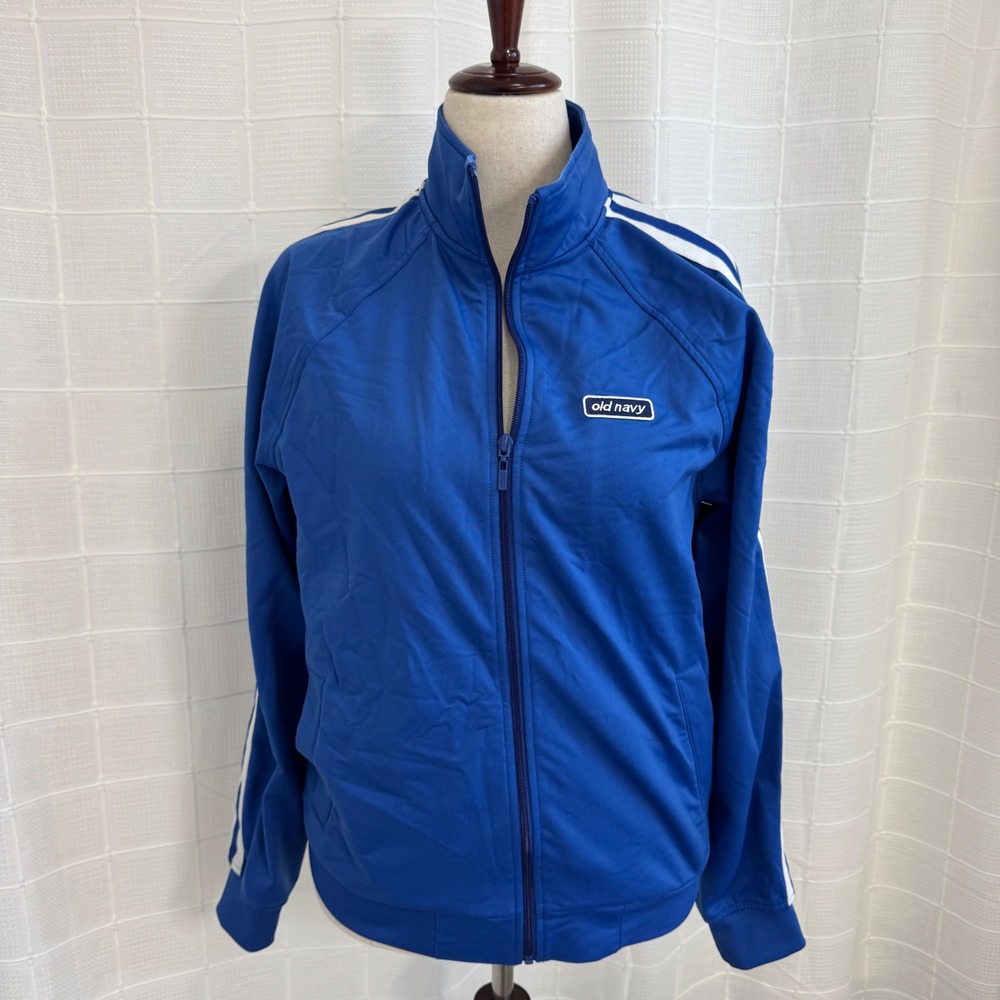 94' Old Navy Reissue Striped Sleeve Track Jacket Womens S Retro Vintage Style
